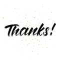 Thanks. Modern handlettering Thanks with polka dot confetti. Greeting card template