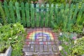 Thanks NHS and Keyworkers Rainbow of Hope on a garden path Royalty Free Stock Photo