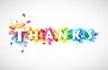 Thanks quotation with colorful abstract backgrounds