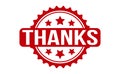 Thanks Rubber Stamp. Red Thanks Rubber Grunge Stamp Seal Vector Illustration - Vector