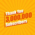 Thanks 3000000 subscribers, 3M subscribers celebration modern colorful design