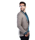 Thanks to the past, cheers to the future. Studio shot of a handsome young man posing against a white background.