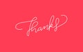 thanks word lettering design in continuous line drawing Royalty Free Stock Photo