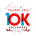 Thanks You 10k Followers Vector Template Design Illustration