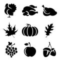 Thanksgivin Icons Royalty Free Stock Photo
