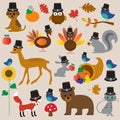 Thanksgiving animals clip art