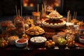 Thanksgiving appetizers display with a variety