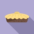 Thanksgiving apple pie icon flat vector. Cake dessert