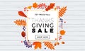 Thanksgiving autumn sale text poster for September shopping promo