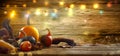 Autumn fruit on table Royalty Free Stock Photo