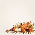 a thanksgiving background with a turkey pumpkins and other fall decorations