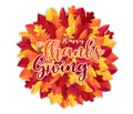 Thanksgiving banner design. Fall november traditional american holiday. Background with red and orange leaves. Party night invirat Royalty Free Stock Photo