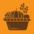 thanksgiving basket. Vector illustration decorative design