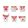 Thanksgiving calendar cartoon character with love cute emoticon