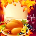 Thanksgiving card. background with turkey