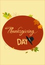 Thanksgiving Card Design. Vector Illustration With Autumn Leaves
