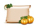 Thanksgiving card with pumpkins Royalty Free Stock Photo