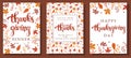 Thanksgiving cards with autumn leaves Royalty Free Stock Photo