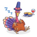 Thanksgiving cartoon turkey character