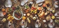 Thanksgiving Celebration Traditional Dinner Table Setting Concept Royalty Free Stock Photo