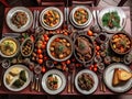 Thanksgiving Celebration Traditional Dinner Table Setting Concept Royalty Free Stock Photo