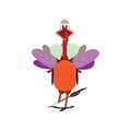 Thanksgiving colorful Turkey, vector illustration.