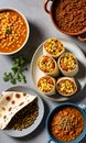 Thanksgiving Corn And Turkey Wraps Adjacent To A Bowl Of Pumpkin And Lentil Ste. Generative AI Royalty Free Stock Photo