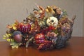 Thanksgiving cornucopia arrangement Royalty Free Stock Photo