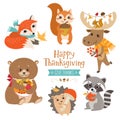 Thanksgiving cute forest animals