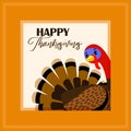 Thanksgiving Day card with turkey Royalty Free Stock Photo