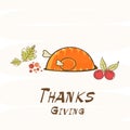 Thanksgiving day celebration with food and stylish text.