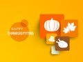 Thanksgiving Day celebration with sticker, tag and label. Royalty Free Stock Photo