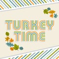 Thanksgiving Day celebration with stylish text and maple leaf. Royalty Free Stock Photo
