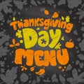 Thanksgiving day chalk style menu lettering mockup