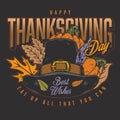 Thanksgiving Day Colorful Poster Vintage