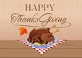 Thanksgiving Day design with fried festive turkey