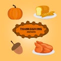 Thanksgiving day design, vector illustration. Flat style