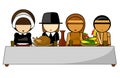 Thanksgiving day dinner Illustration Royalty Free Stock Photo