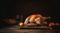 Thanksgiving day dinner. Illustration AI Generative Royalty Free Stock Photo