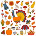 Thanksgiving day doodles collection