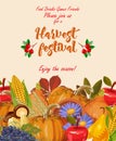 Thanksgiving day. Enjoy the season. Thanksgiving party poster with bright background. Harvest festival Royalty Free Stock Photo