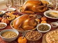 Thanksgiving Day Feast With Turkey Royalty Free Stock Photo