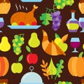 Thanksgiving day flat seamless pattern