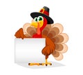 Thanksgiving Day. Funny cartoon character turkey