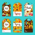 Thanksgiving Day Gift Labels Royalty Free Stock Photo