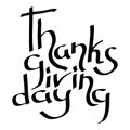Thanksgiving Day Hand drawn lettering text