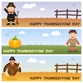Thanksgiving Day Horizontal Banners [1] Royalty Free Stock Photo