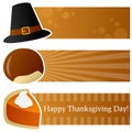 Thanksgiving Day Horizontal Banners Royalty Free Stock Photo