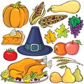 Thanksgiving Day Icon Set Royalty Free Stock Photo