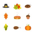 Thanksgiving day icon set Royalty Free Stock Photo